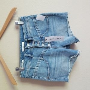 Vigoss High Waisted Cut Jean Shorts